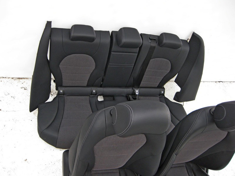 Mercedes-Benz  A2059100838 9J41 Комплект сидінь чорний шкірозамінник з сірою тканиною C-Class W205 Одеса - фото 9