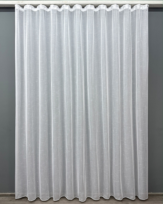 Тюль VR-Textil 115т Лен однотонный Белый 500х230 см (43-162) Киев - изображение 2