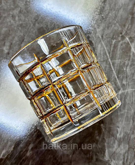 Набір склянок OLens "Крепість" 270 мл 6 шт. прозорий із золотом для дому та ресторанів 102-822 Київ - фото 1