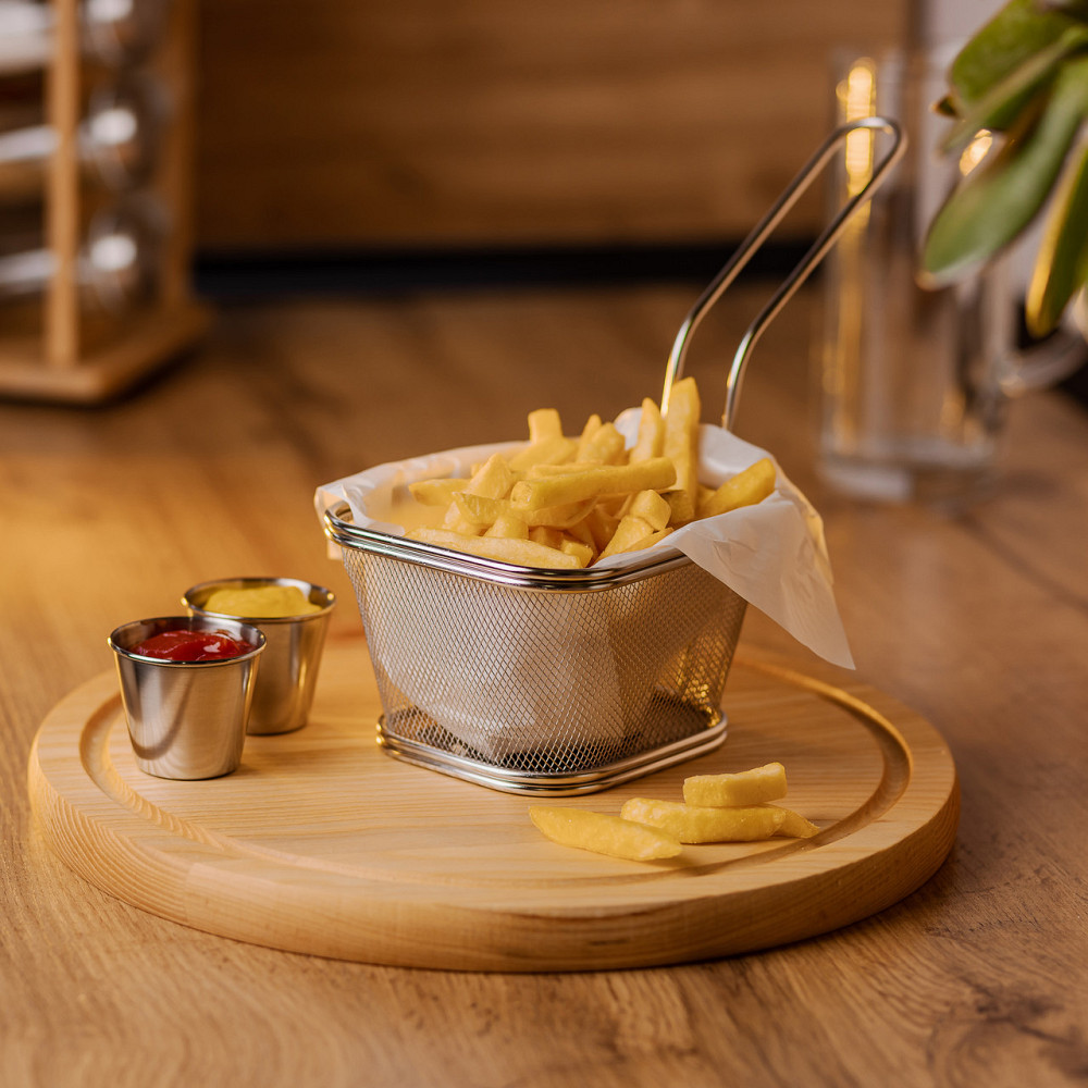 Кошик сервірувальний для подачі фрі та снеків 13х11х7см фритюрниця нержавіюча сталь HP-19-3-L Коломия - фото 5