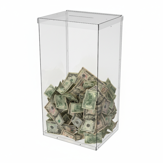 Ящик EKOSTAR без замка для пожертвований и сбора денег 250x200x480. Объем 24 литров Киев