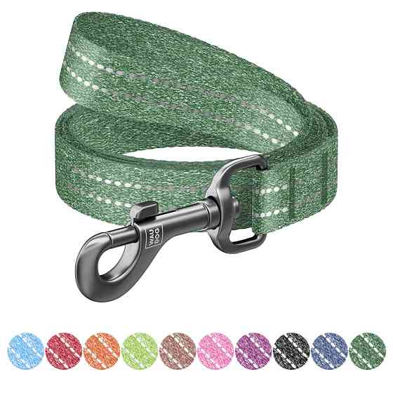 Повідець для собак з відновленої бавовни WAUDOG Re-cotton світловідбиваючий, M, Ш 20 мм, Д 150 Коломыя