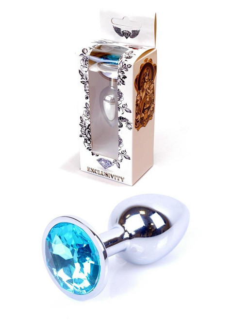 Анальная пробка – Jewellery Silver Plug Light Blue Sex Aura Киев - изображение 1