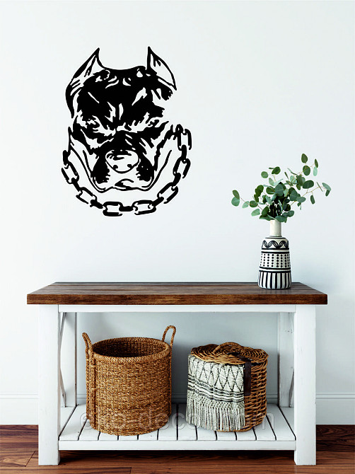 Декоративное настенное Панно «Питбуль», Декор на стену 70*53 см, Черный Киев - изображение 6