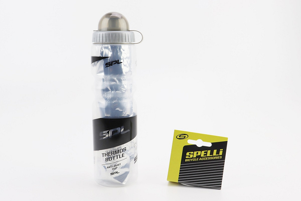 Фляга-термо пластикова 500мл, з захисною кришкою, прозоро-чорна SWB-700 Киев - изображение 1