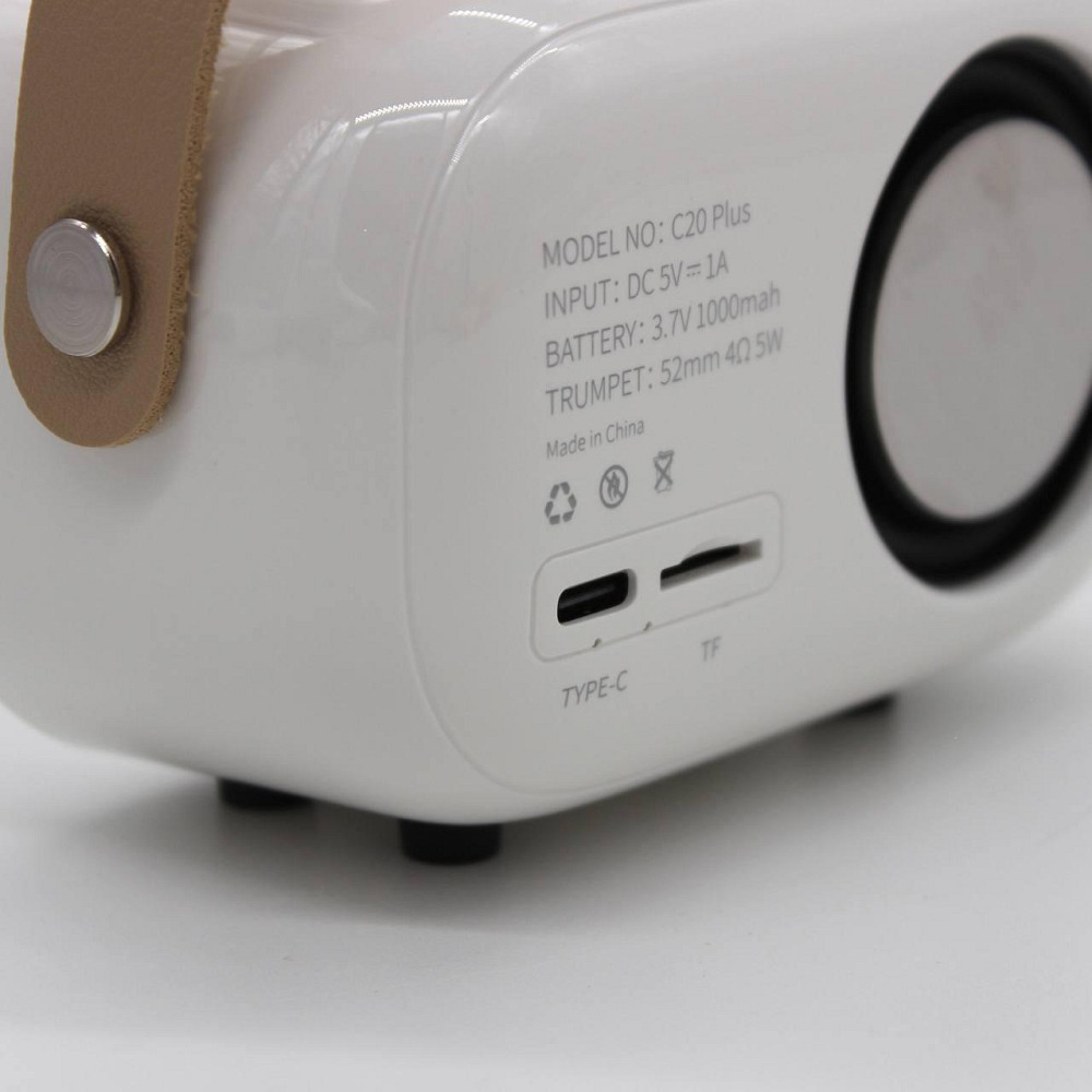 Колонка для караоке з мікрофоном на акумуляторі, Білий / Блютуз колонка з мікрофоном / Караоке колонка Київ - фото 8