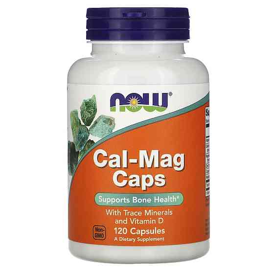 Кальций и магний, Cal-Mag Caps, Now Foods, с микроэлементами и витамином D, 120 капсул Луцк