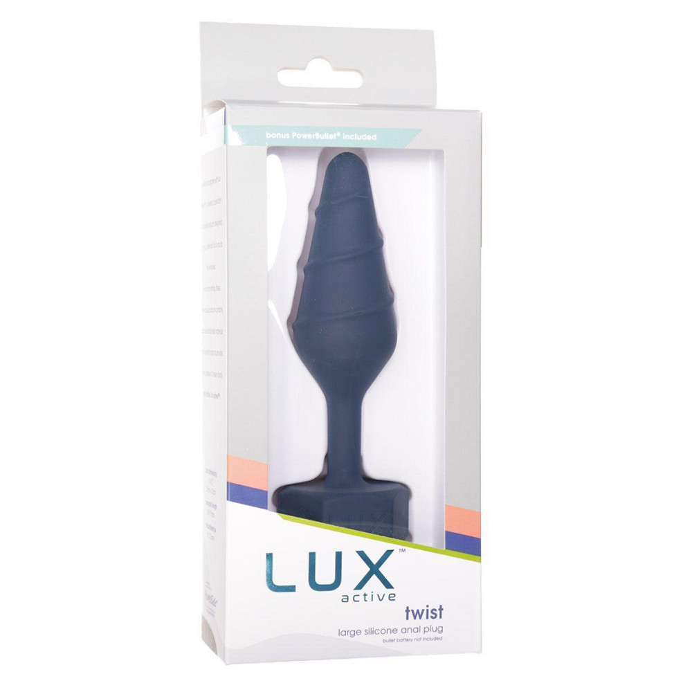 Анальна пробка Lux Active Twist Plug Large Blue Sex Aura Київ - фото 7