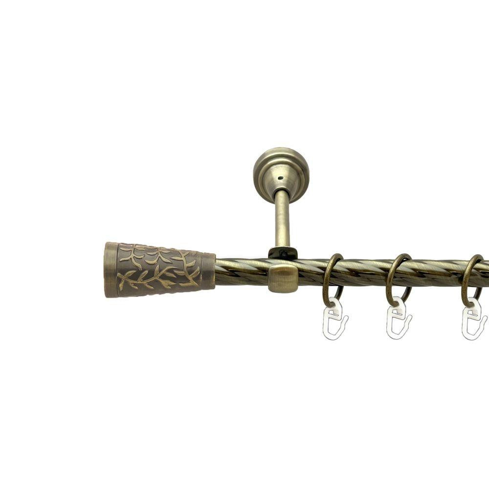 Карниз Orvit Севілія металевий однорядний відкритий скручена труба кільце металеве Антик 16 мм 160 см (00-00022373) Львів - фото 1