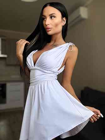 Женское летнее мини платье-комбинезон из микродайвинга 42/44, Белый Одесса