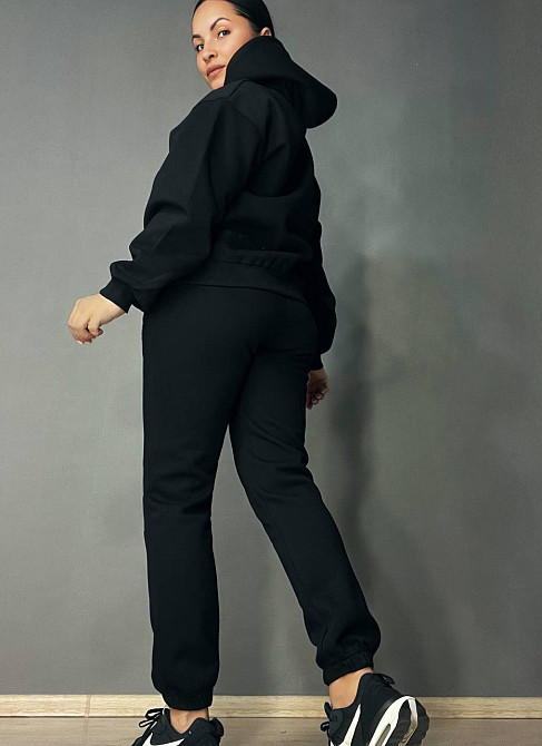 Костюм жіночий A-N 2735 з ведмедиком в камінцях - худі та штани чорний, чорний, L Одеса - фото 6