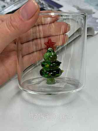 Кухоль чашка подвійне скло Olens "Зелена ялинка" 310 мл Ручне миття 102-1176 Київ