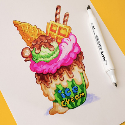 Художественный маркер Arrtx Спиртовые Alp ASM-02YL 40 цветов Желтый тон кожи кожи (LC302185) Винница - изображение 6