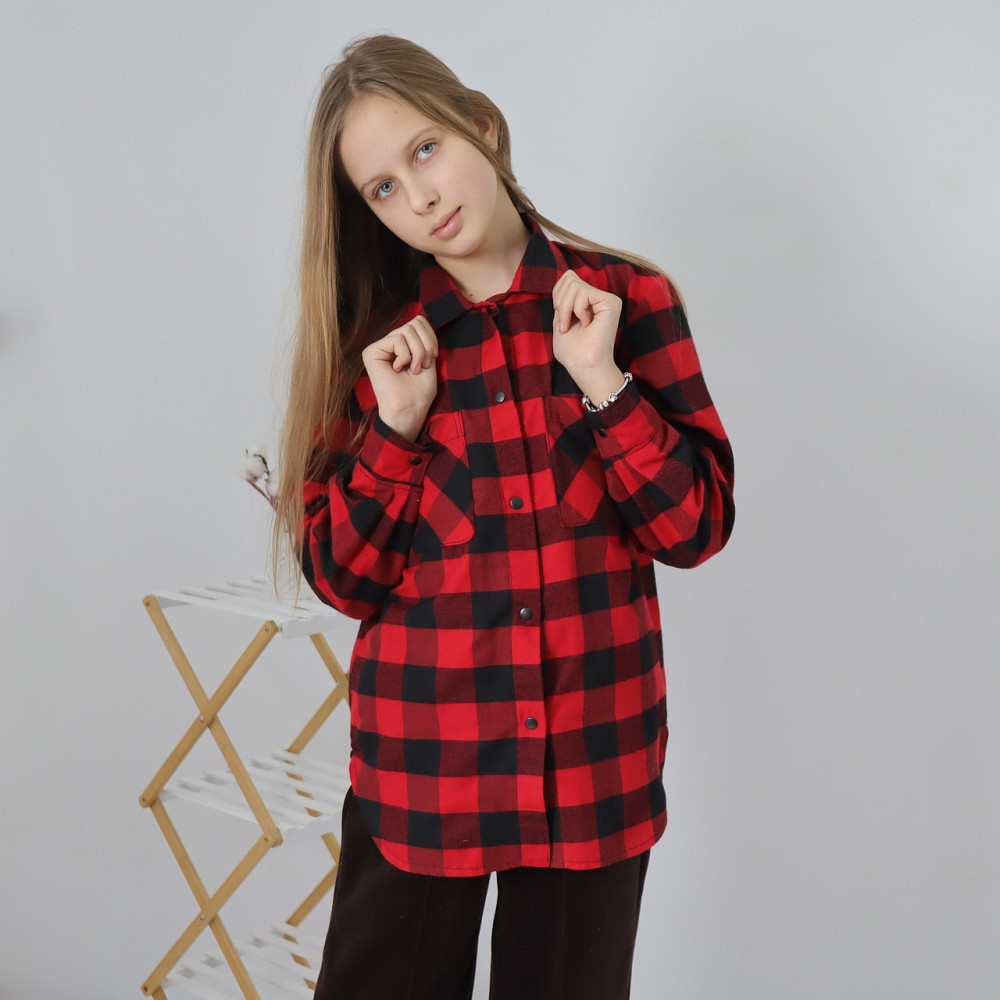Дитяча байкова сорочка в чорно-червону карту для хлопчика, для дівчинки 158 Кам'янець-Подільський - фото 3