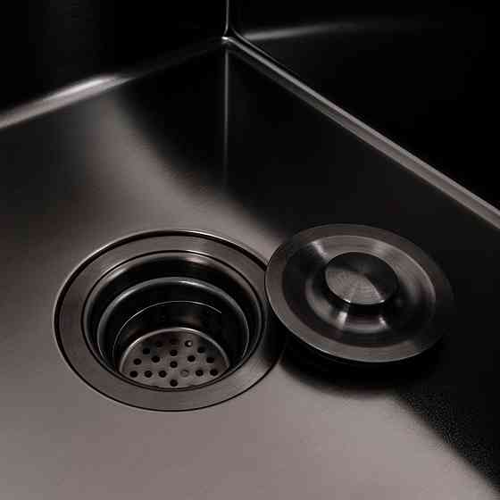 VALESO Кухонна мийка CM 78*50 R чорна PVD VALESO Handmade (круглий сифон 3,0/0,8) Киев