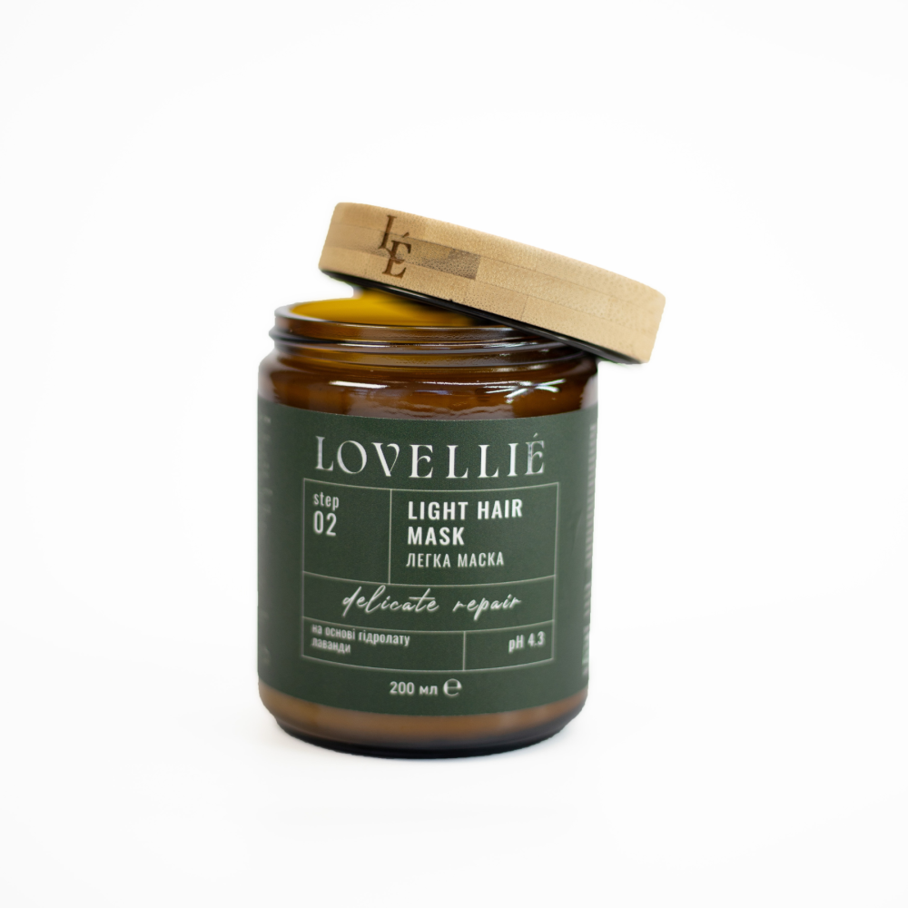 Легка кремова маска Делікатне відновлення Light Hair Mask Delicate Repair LOVELLIE 200 мл Київ - фото 3