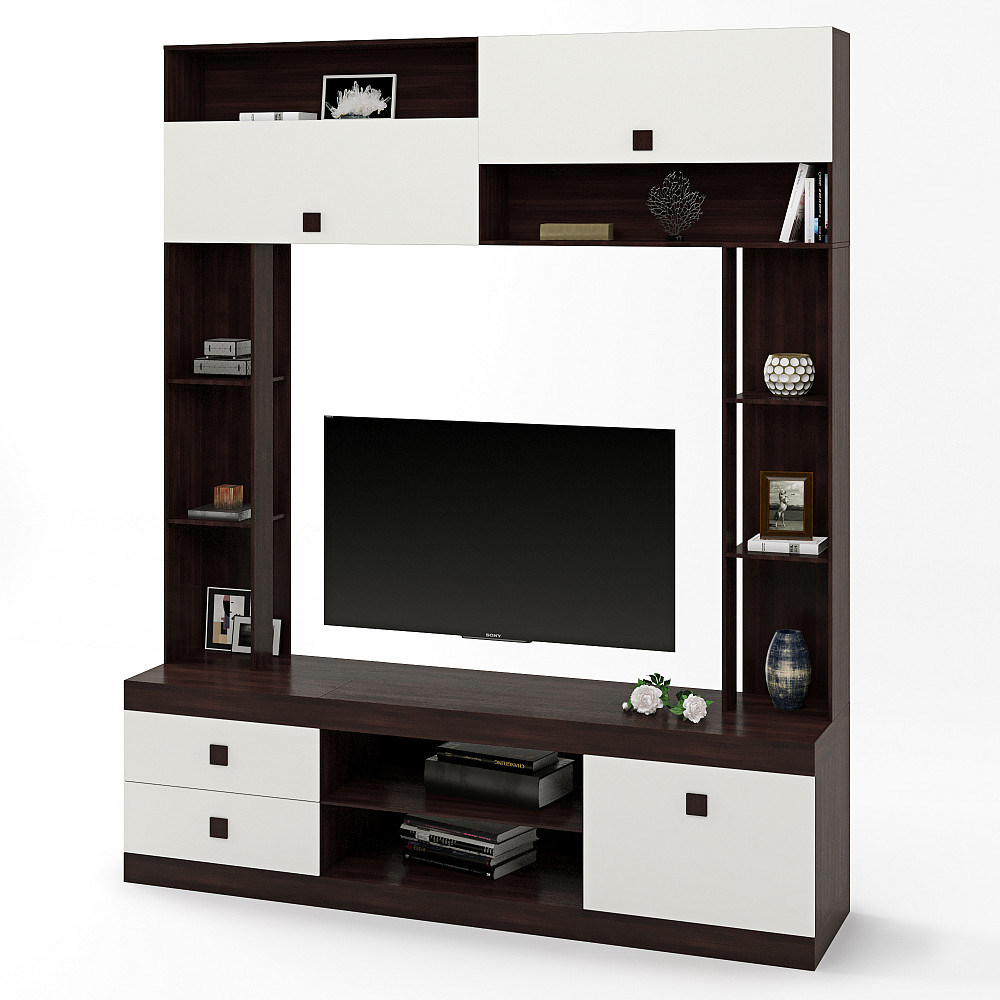 Стенка для гостиной Эверест Соната венге темный + белый (DTM-2252) Львов - изображение 2