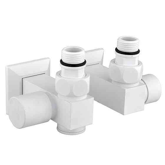 Набір Кран вентильний кутовий з американкою SOLOMON LUX 1/2″CUBE WHITE 8888_ТЕН (1уп) Киев