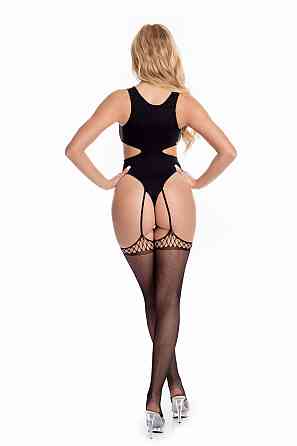 БОДИ С ЧУЛКАМИ ALL A DREAM BODYSTOCKING BLACK, OS Sex Aura Киев