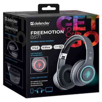 Навушники Defender FreeMotion B571 Bluetooth LED Gray (63571) Вінниця