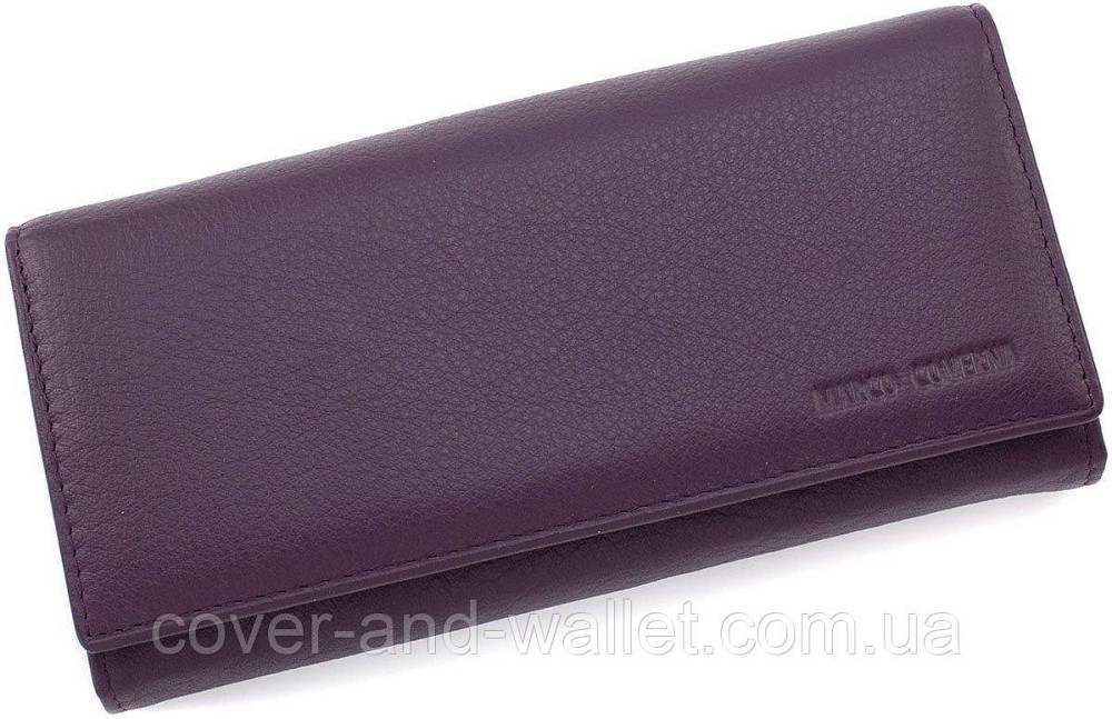 Женский кожаный кошелек на магнитной фиксации пудрового цвета Marco Coverna Фиолетовый Киев - изображение 6