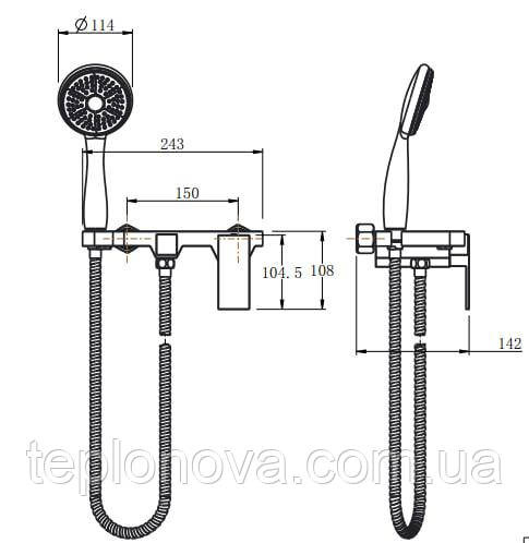 Змішувач для ванни VENTA VC373PS Чернівці - фото 4