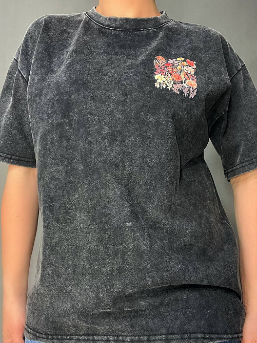 Футболка жіноча A-N 27005 тай-дай варена з квітковим принтом на спині, чорний, one size Київ - фото 6