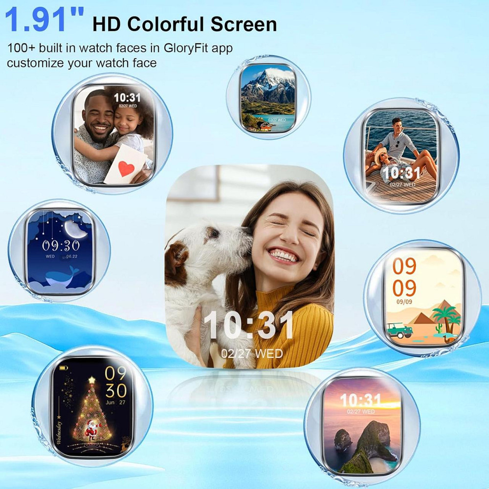 Умные часы Kuizil T70 1.91”, звонки, SpO2, пульс, IP68, черный, смарт вотч фитнес трекер smart watch браслет Киев - изображение 5