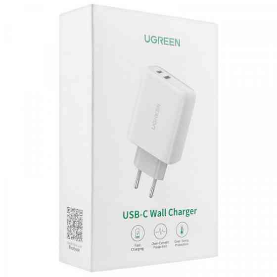 Зарядний пристрій 2xUSB 38W (1хUSB-A+1xType-C) Wall Charger Білий CD170 Ugreen (60468) Киев