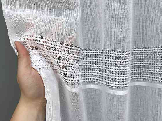 Тюль VR-Textil 2086т Мережка Льон Білий 400х240 см (42-1363) Київ