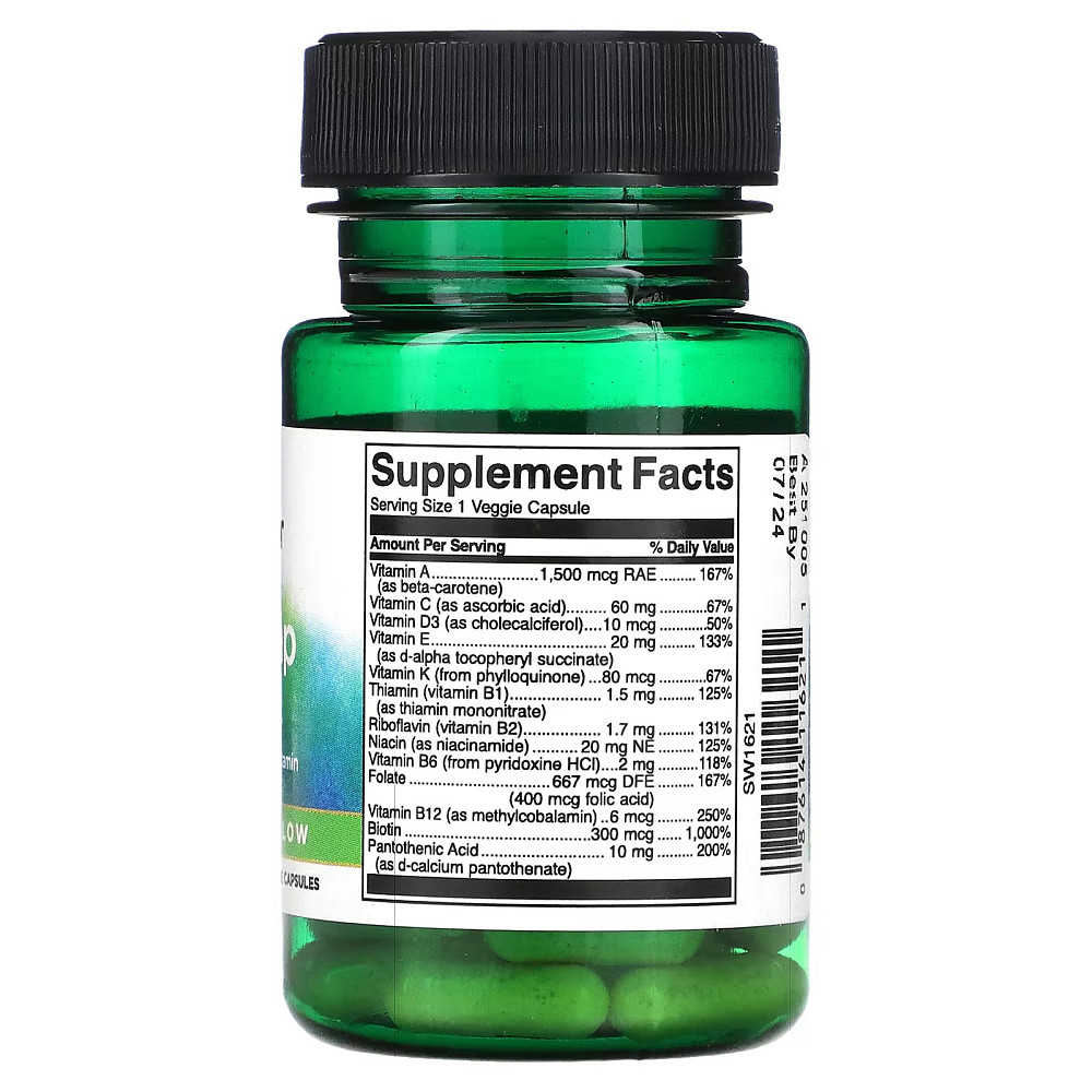 Мультивитамины Swanson Mini Cap Multi, 30 Veggie Capsules Луцк - изображение 2