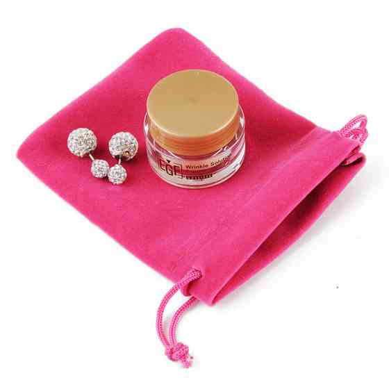 Мешочки подарочные бархатные 8x10 см, 50 шт, на затяжках, розовые для подарков и украшений Киев