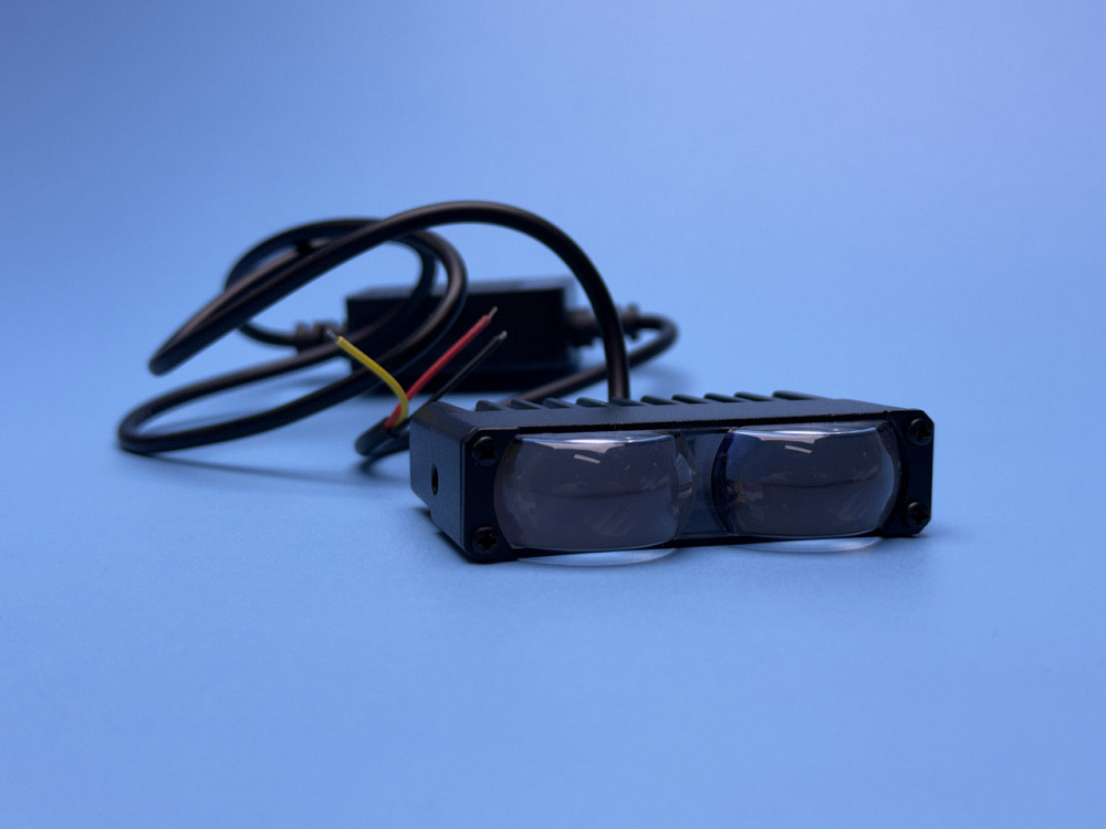 Фара рабочего света LED однорядная 70 мм SPOT — 4 диода с линзой (Белый + Желтый свет), четкая СТГ Харьков - изображение 1