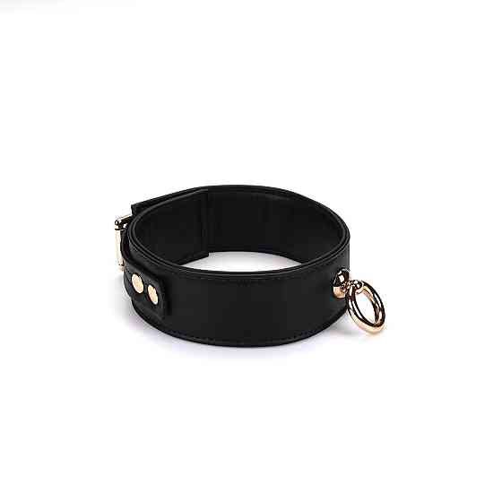 Ошейник с поводком Liebe Seele Black Organosilicon Collar with Leash, экокожа Sex Aura Киев