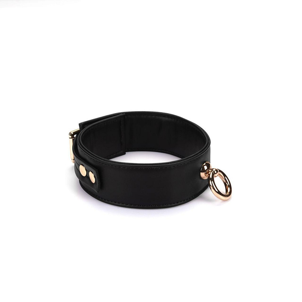 Нашийник з повідцем Liebe Seele Black Organosilicon Collar with Leash, екошкіра Sex Aura Київ - фото 4
