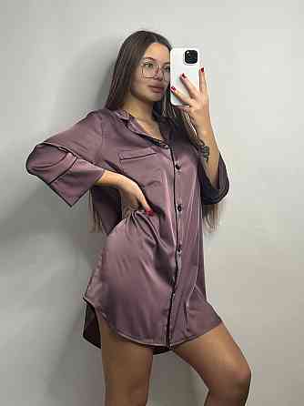 Женская ночная рубашка удлиненная шелковая L Мокко Харьков