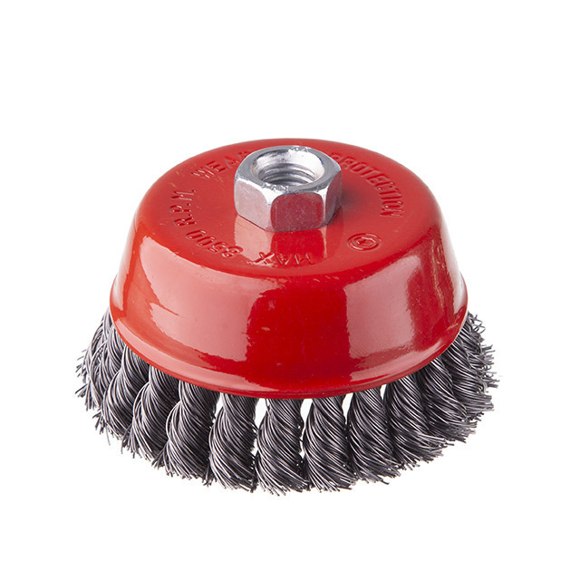 Щітка чашкова, 100 мм, M14, пучки крученого дроту, для КШМ, 8500 об/хв INTERTOOL BT-2100 Київ - фото 1
