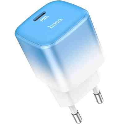 Зарядний пристрій HOCO C101A USB-C PD20W + cable USB-C to Lightning Ice Blue (6931474769381) Вінниця