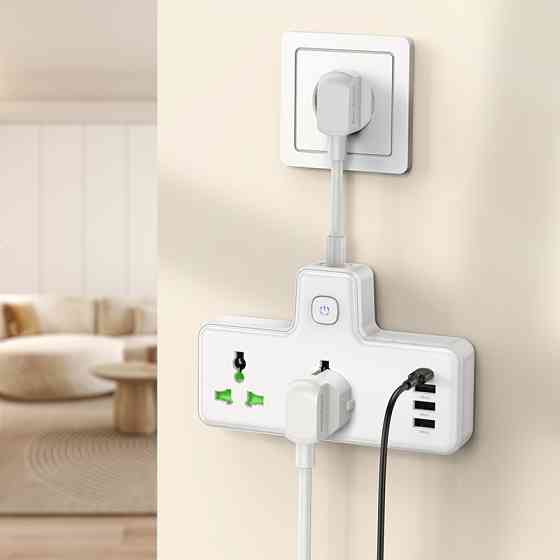 Мережевий подовжувач HOCO  AC11A Voyage 2-position expansion socket(1C3A) (8.5 cm) White Київ
