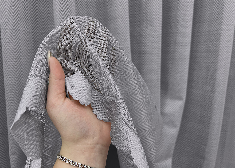 Тюль VR-Textil 2003т Жакард Сірий 400х270 см (42-1013) Київ - фото 5