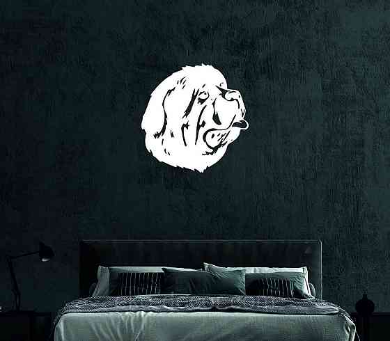 Декоративне настінне Панно «Мастиф», Декор на стіну 90*90 см, Білий Київ