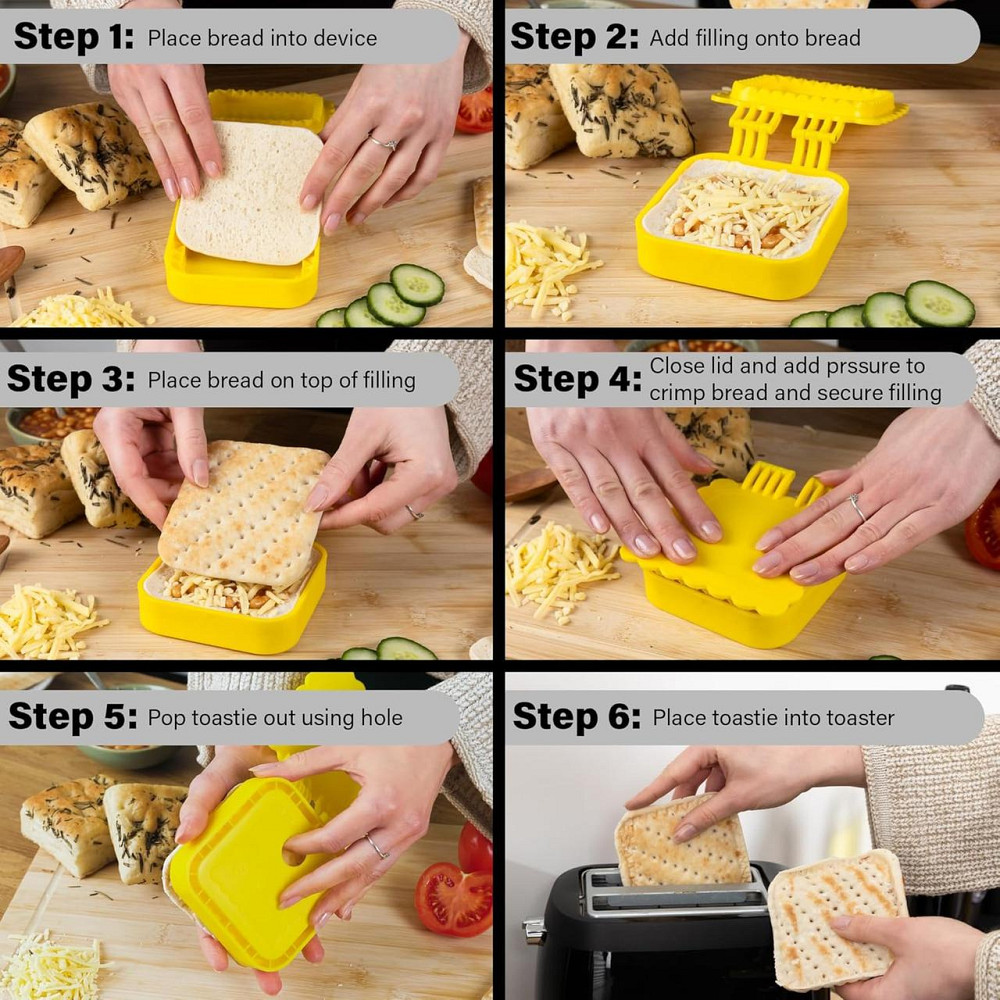 Форма для сендвічів Toastie Maker Modish Ware, запаювач тостів для тонкого хліба, BPA Free, для тостера, духовки, аерофритюрниці Київ - фото 14
