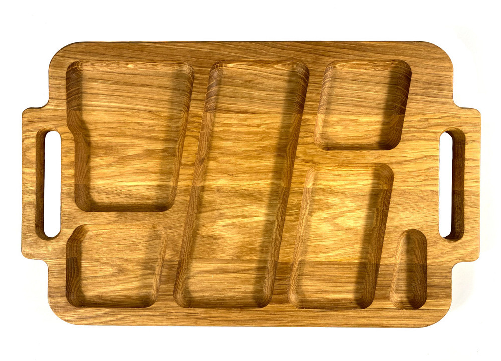 Деревянная тарелка прямоугольная из натурального дерева, закусочная тарелка 40х25х2,5 см Каменец-Подольский - изображение 2