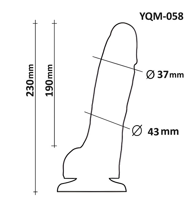 Фаллоимитатор с мошонкой на присоске OYO YQM-058 (длина 23 см, диаметр 4.3 см) Sex Aura Киев - изображение 4