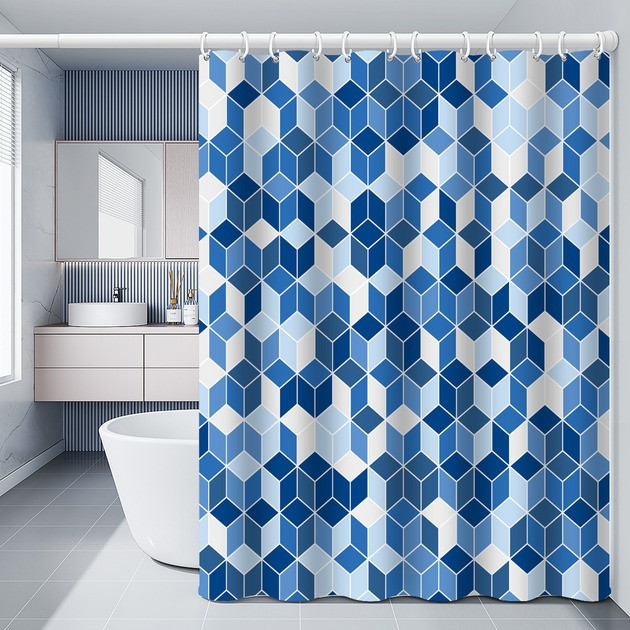 Шторка для ванны из полиэстера водонепроницаемая 180x180 см с кольцами, занавеска для ванной комнаты и душевой Каменец-Подольский - изображение 5