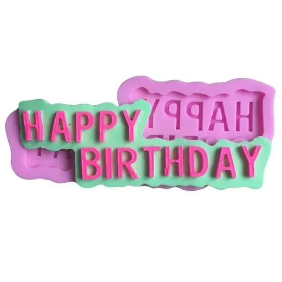 Молд силиконовый Happy Birthday 101 на 43 мм розовый Киев