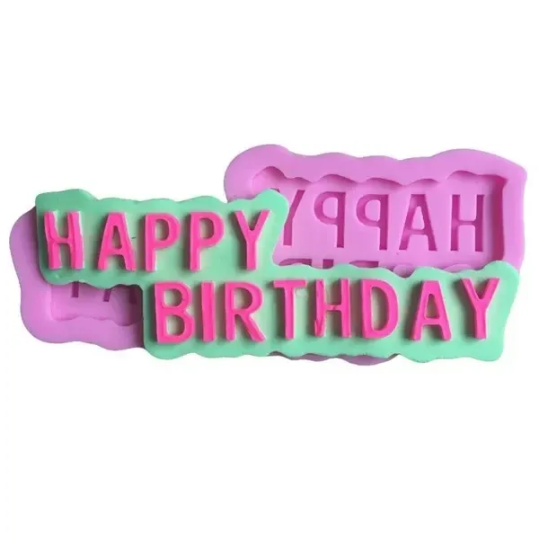 Молд силиконовый Happy Birthday 101 на 43 мм розовый Киев - изображение 4