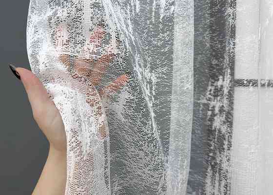 Тюль жаккард VR-Textil № 1859тАрка на кухню цвет белый 400х120 см (53-0075) Киев