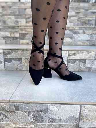 VIKA Босоніжки жіночі чорні VIKA L120-21 літні з еко-замші на стійких підборах із закритим носк Коломия