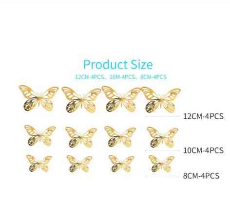 Бабочки серебро на скотче - в наборе 12шт. разных размеров, в комплект входит 2-х сторонний скотч Киев